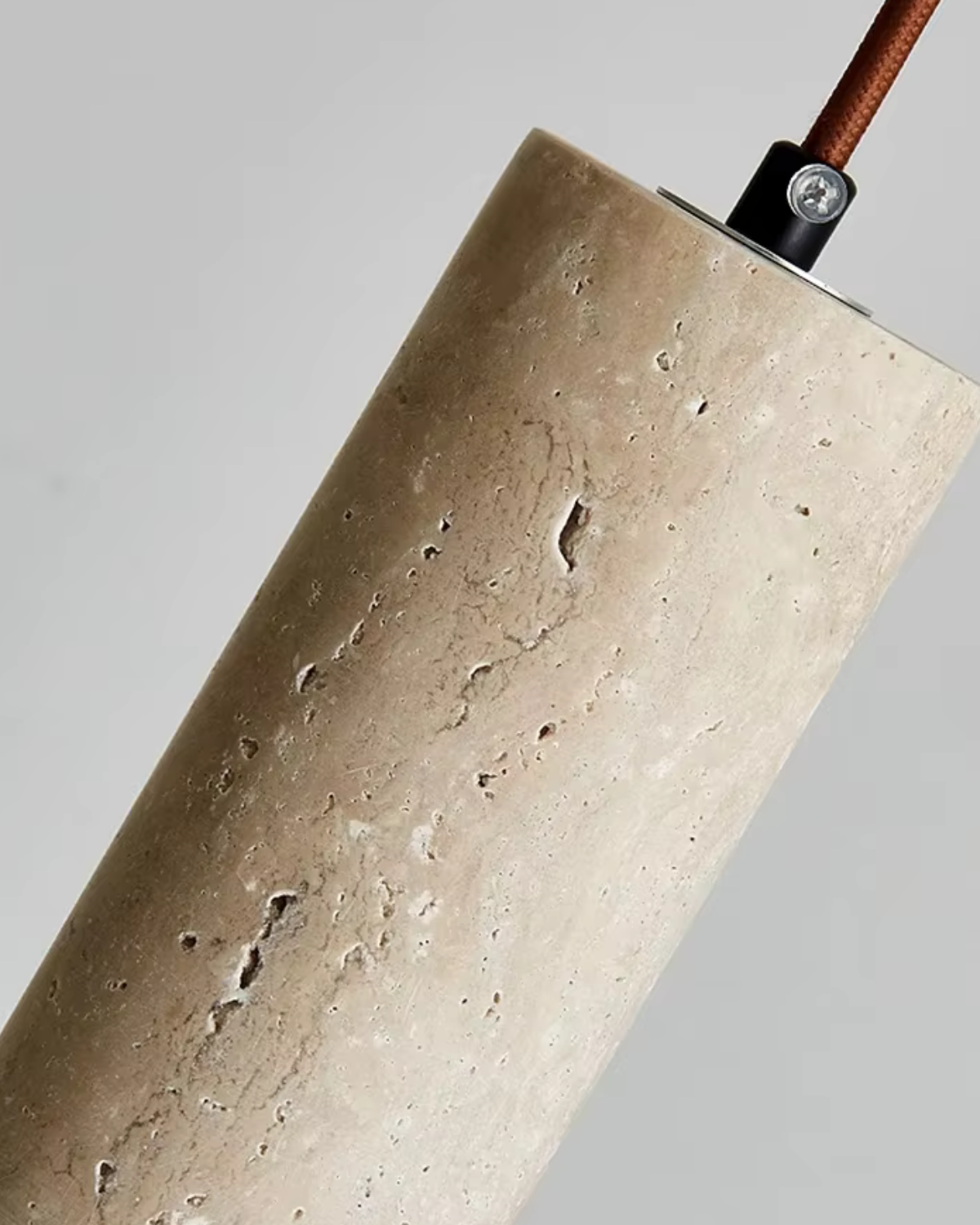 Minimalist Travertine Cylinder Pendant Light 1-Light