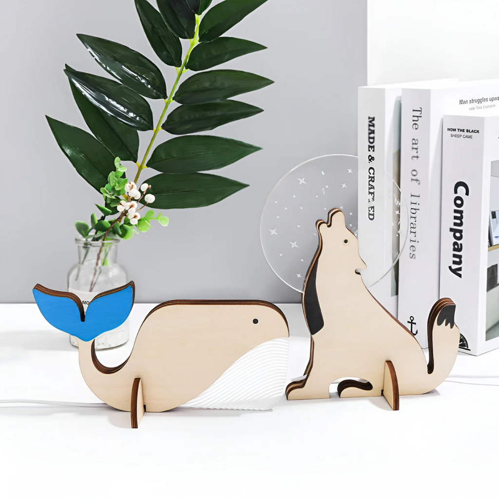 Nordic Wooden Animal LED Table Lamp – Decorative Bunny Desk Light for Kids Room 1-Light