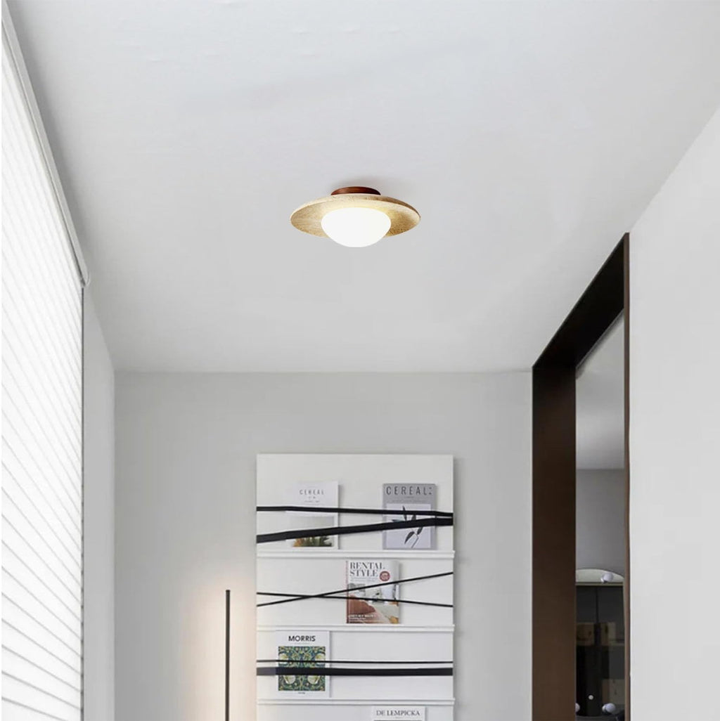 Nordic Minimalist Travertine Round LED Ceiling Light 1-Light