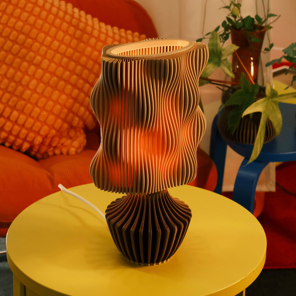 Mocha Table Lamp Brown LED Mushroom Bedside Light Decor Glenbrookhome