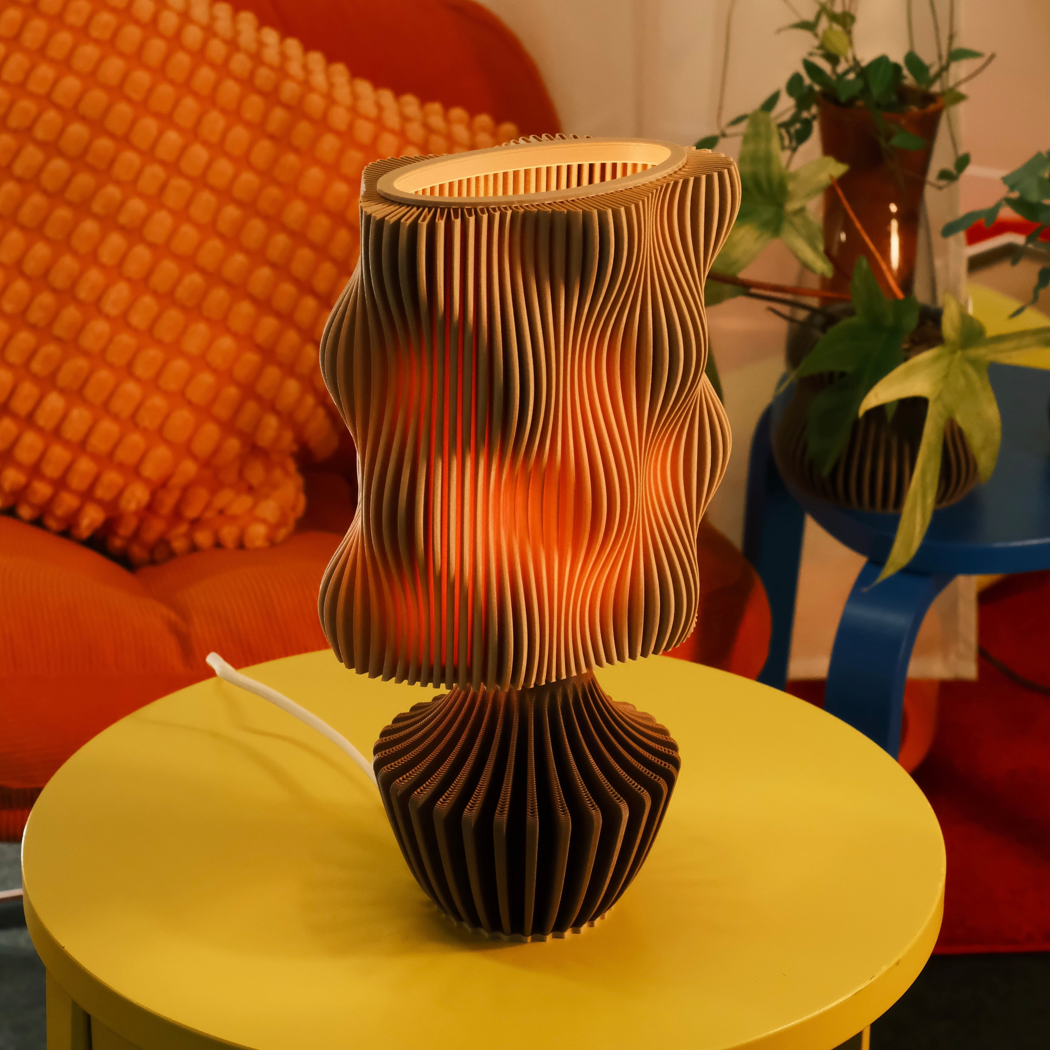 Mocha Table Lamp Brown LED Mushroom Bedside Light Decor Glenbrookhome