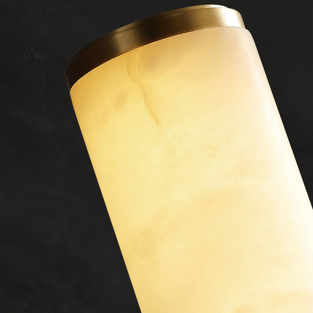 Modern Minimalist Spanish Marble & Copper LED Wall Sconce – Luxury Stone Wall Light 1-Light