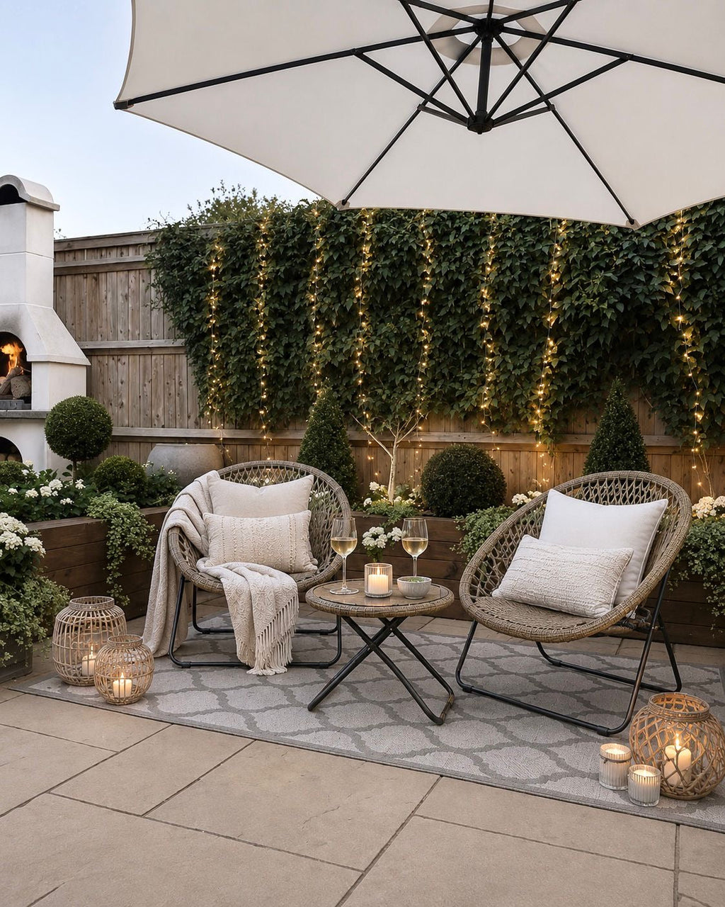 Rattan Snug Garden Furniture Chair Table Set Natural