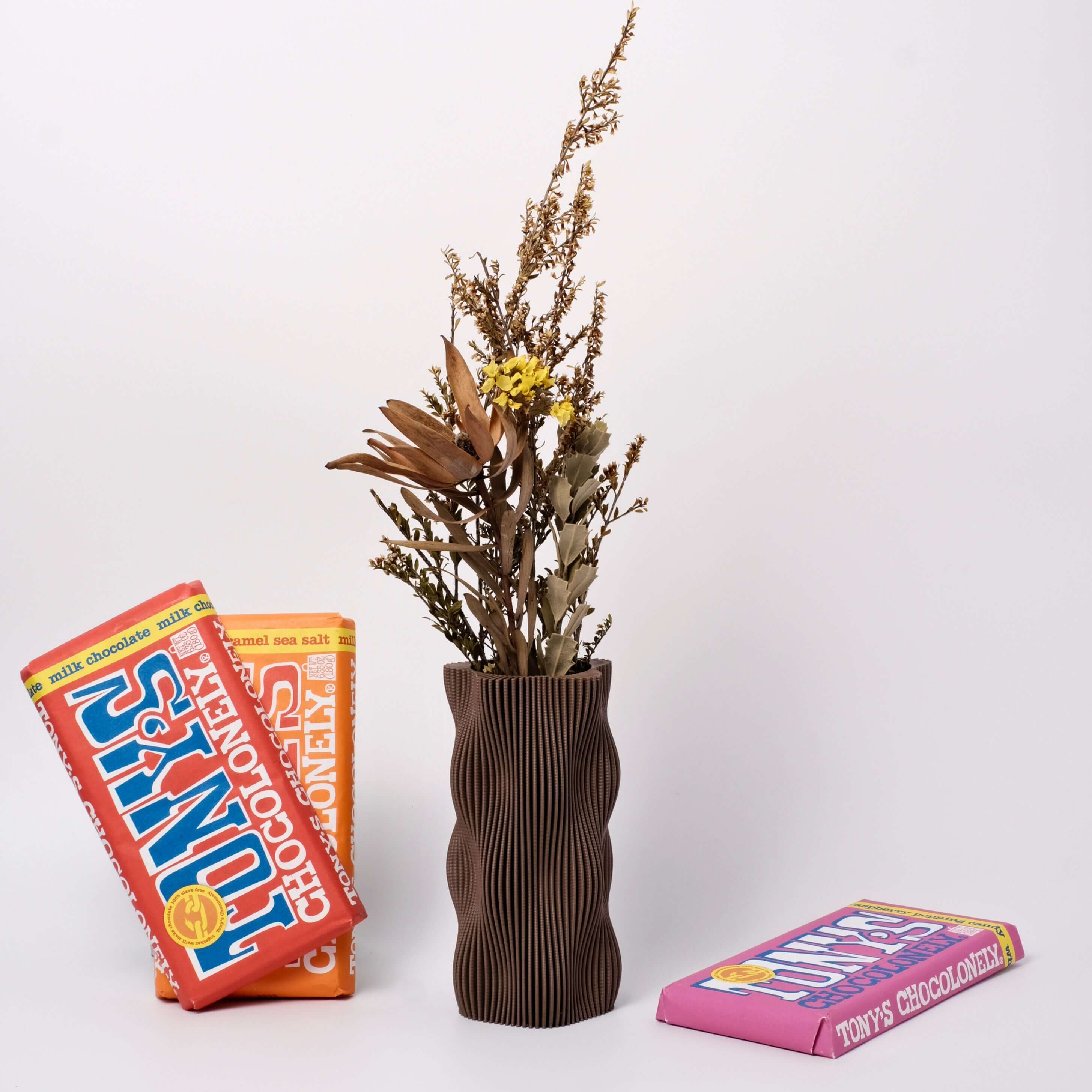 Big Brown and Wavy Bundle Ceramic Lamp and Vase Set Home Decor Glenbrookhome