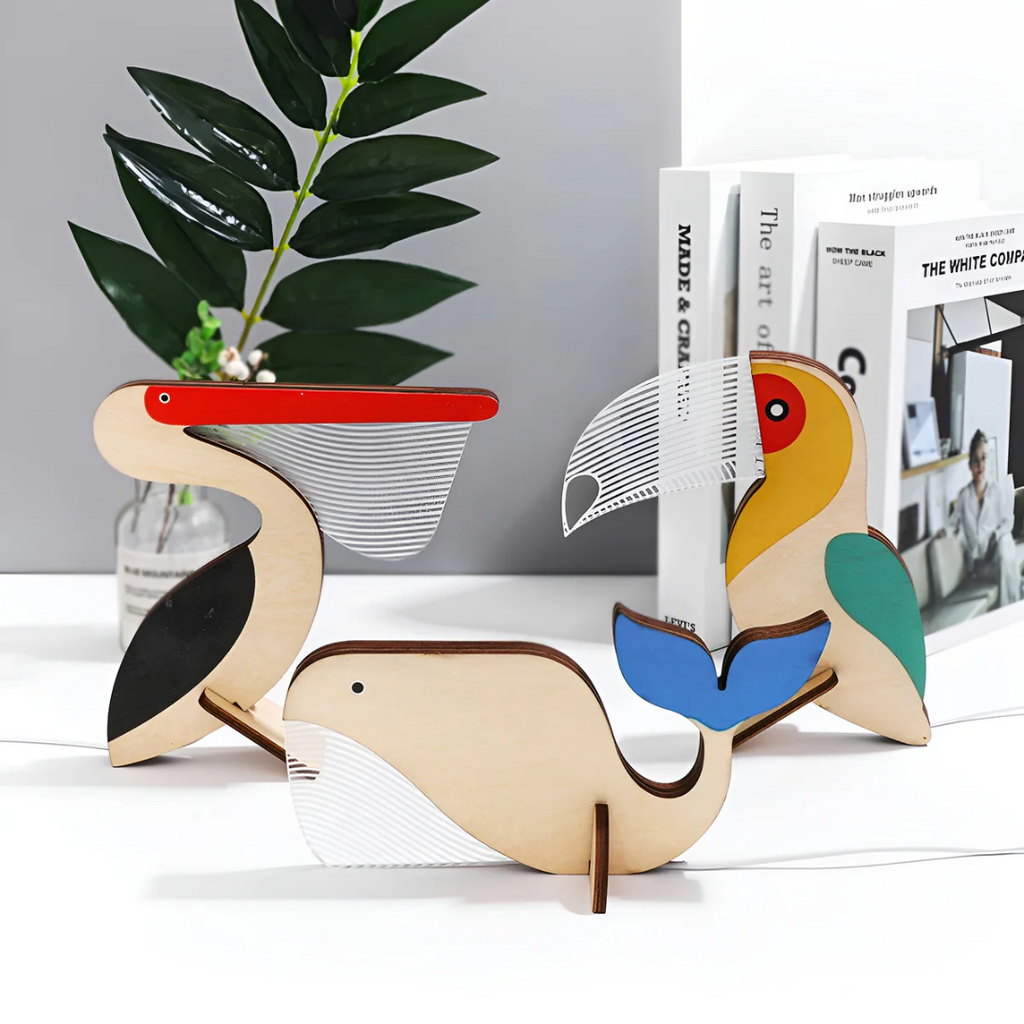 Nordic Wooden Animal LED Table Lamp – Decorative Bunny Desk Light for Kids Room 1-Light