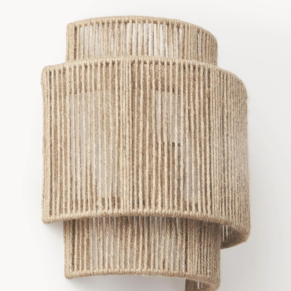Vintage Bohemian Hand-Woven Rope Wall Sconce LED 1-Light