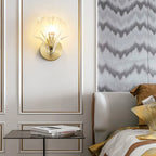 Art Deco Brass Glass Seashell Wall Sconce LED 1-Light