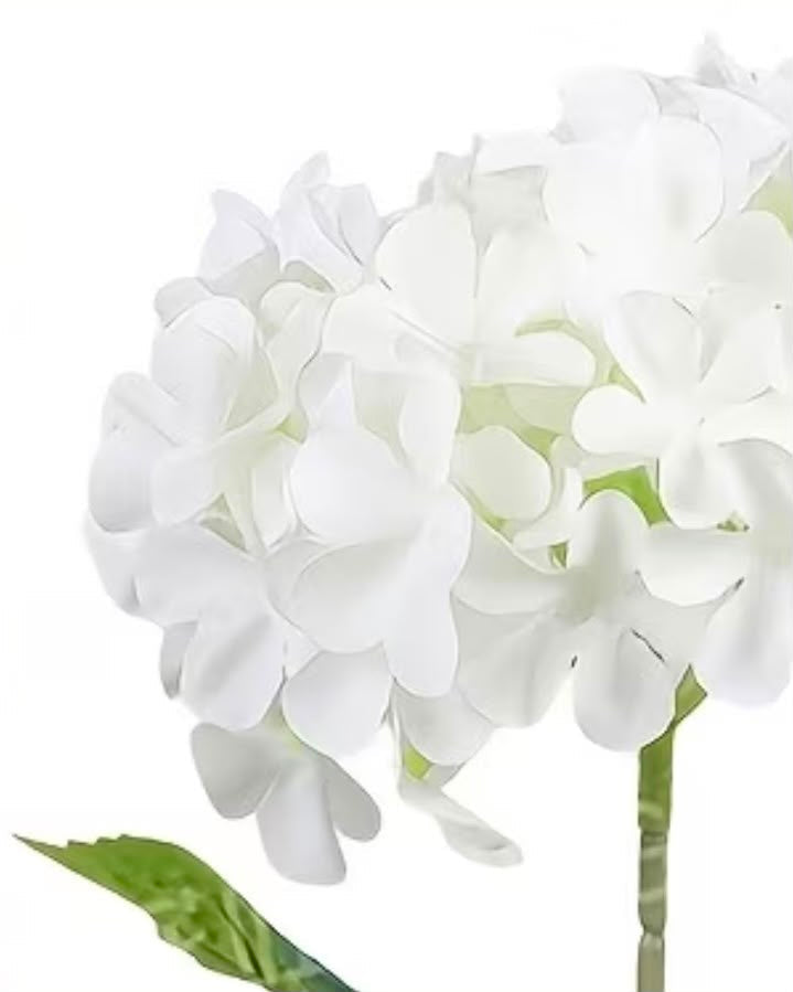 Artificial Tall Soft White Hydrangea Stem Faux Flower