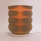 Short Stack Table Lamp Coffee Brown LED Bedside Light Glenbrookhome