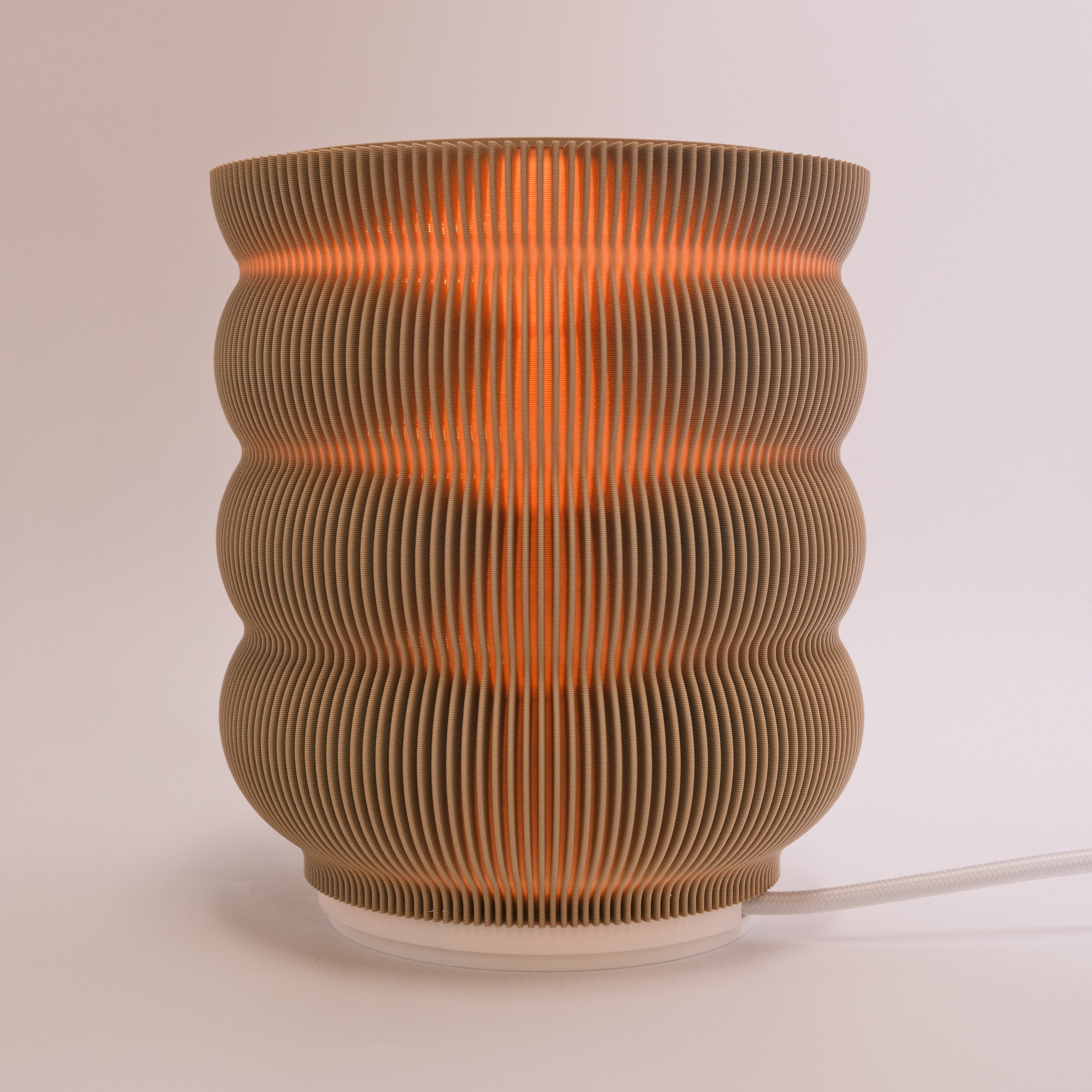 Short Stack Table Lamp Coffee Brown LED Bedside Light Glenbrookhome