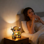 Highland Cow LED Night Light for Kids Bedroom Cute Animal Nursery Desk Lamp