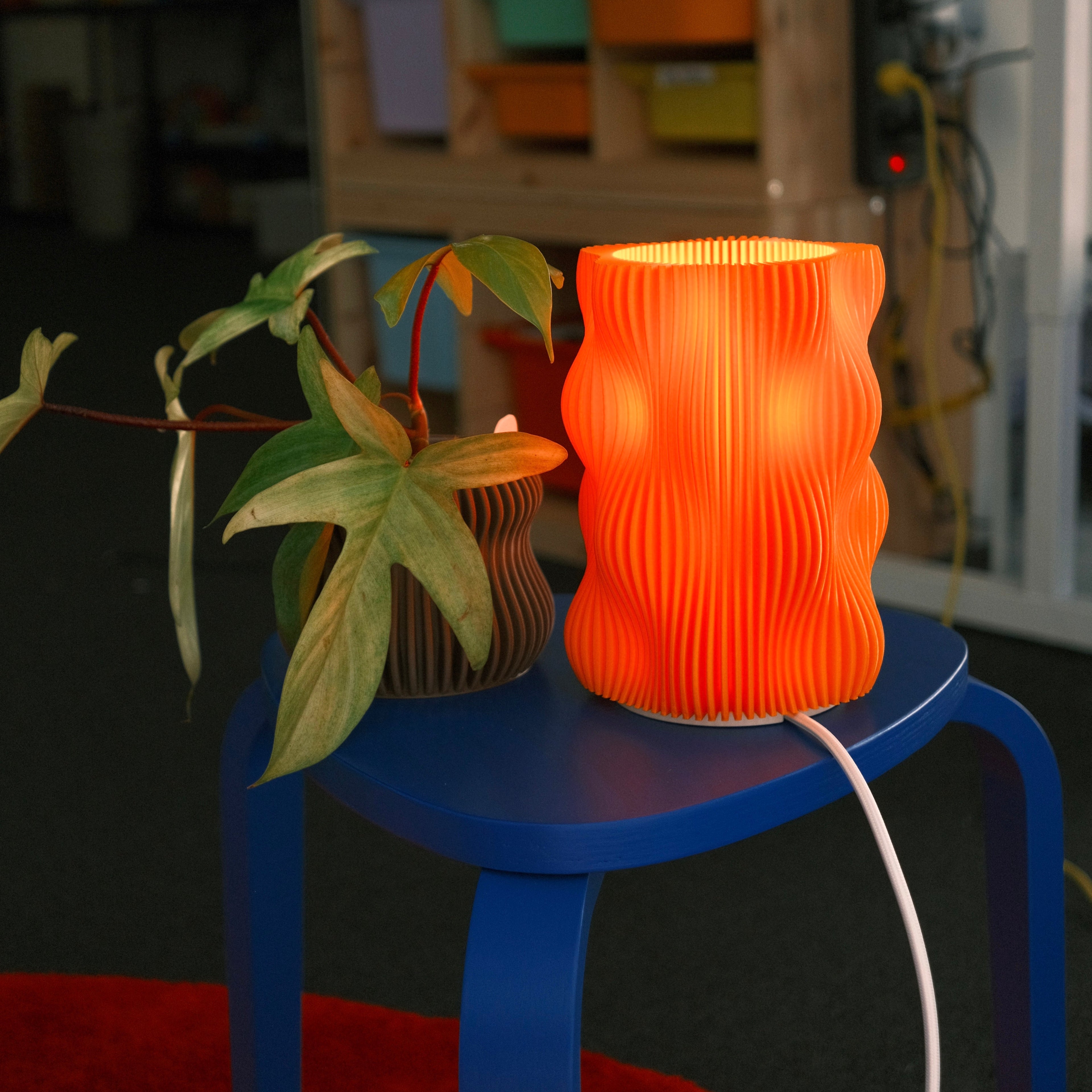 Bubble Table Lamp Mandarin Orange LED Mushroom Bedside Light Glenbrookhome