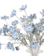 Artificial Ocean Blue Cosmos Flower Stem Faux Floral Decor