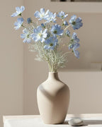 Artificial Ocean Blue Cosmos Flower Stem Faux Floral Decor