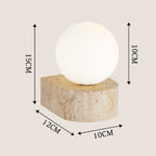 Modern Travertine Globe Wall Sconce LED 1-Light
