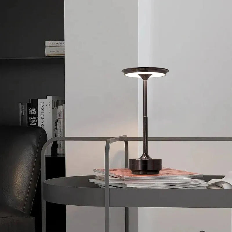 Modern Brass Cone LED Rechargeable Table Lamp 1-Light