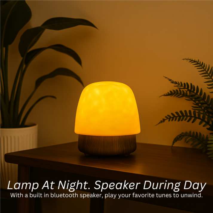 Bluetooth Speaker Lamp – LED Ambient Mood Light | Rechargeable Bedside Table Lamp
