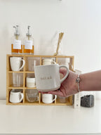 Wooden Mug Display Shelf Unit Kitchen Storage Organiser