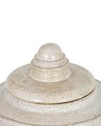 Tarn Neutral Glazed Lidded Pot Decorative Planter