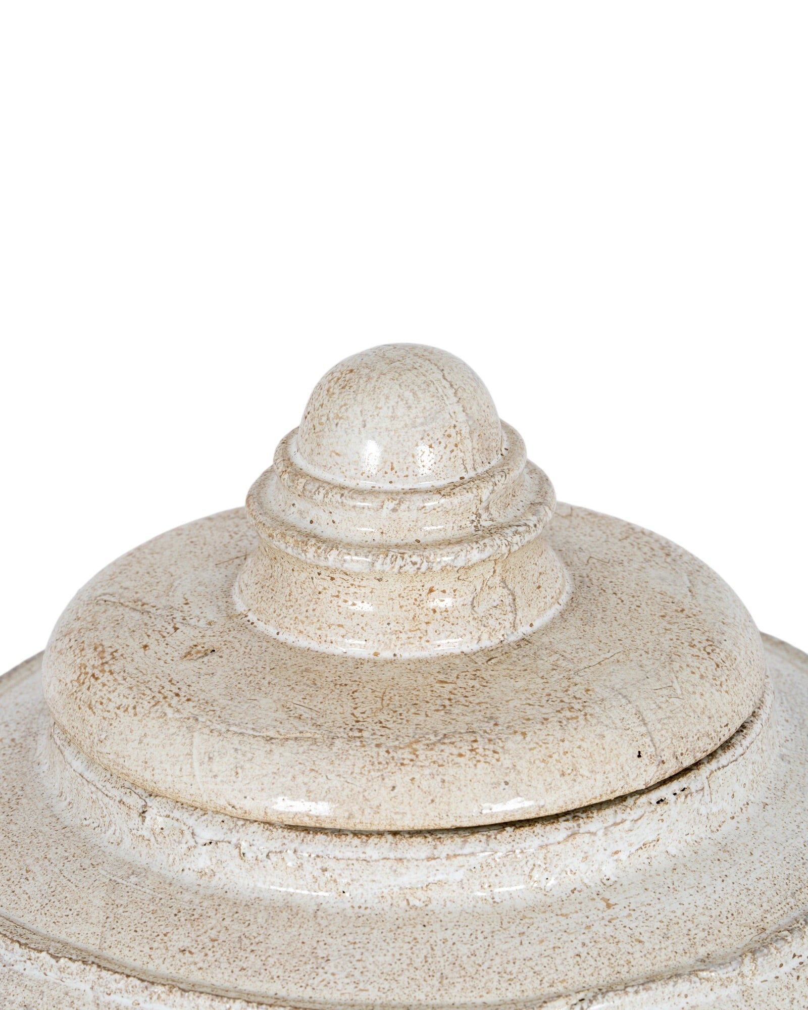 Tarn Neutral Glazed Lidded Pot Decorative Planter