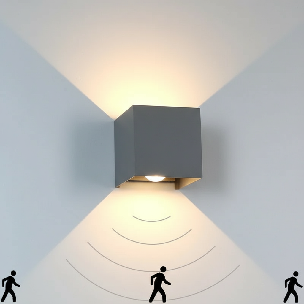 Modern Cube Outdoor Wall Light LED 1-Light