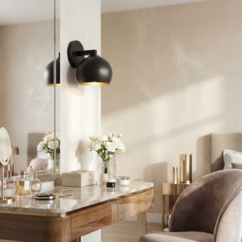 Adrian Modern Minimalist Metal Glass Globe Wall Light