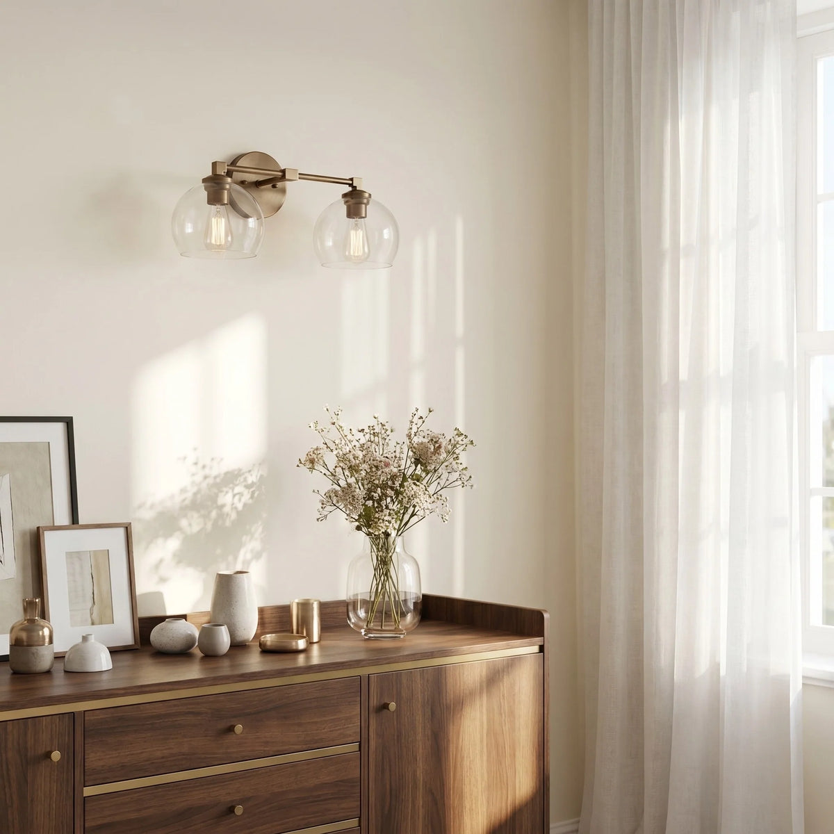 Adrian Modern Minimalist Metal Glass Globe Wall Light
