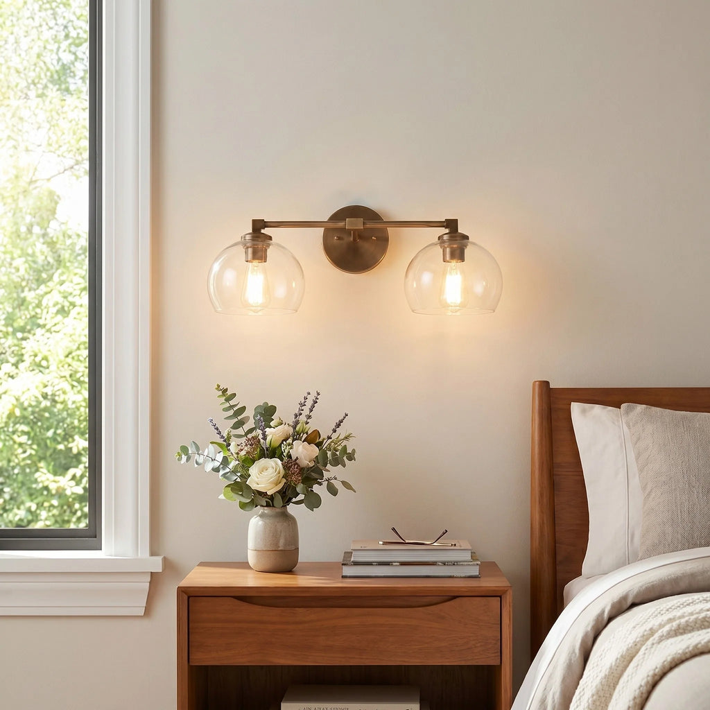 Adrian Modern Minimalist Metal Glass Globe Wall Light