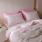 Airy Flange Duvet Cover Soft Cotton Bedroom Bedding Decor