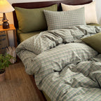 Annie Plaid Duvet Cover Checked Cotton Bedding Bedroom Decor