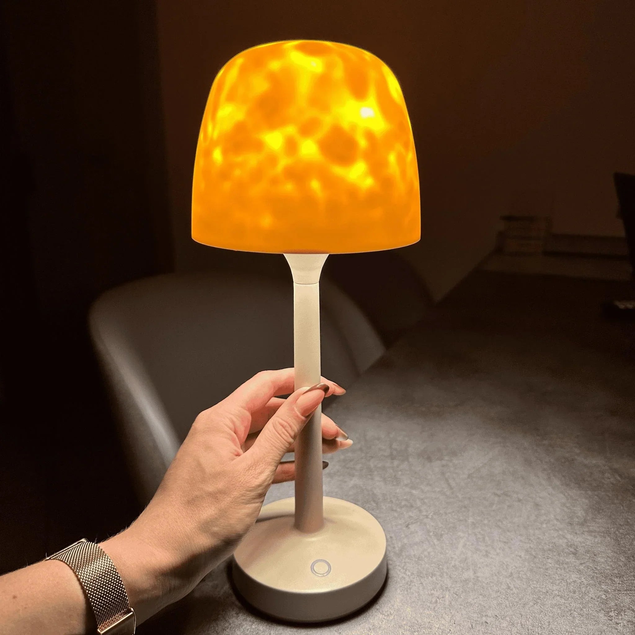 Wireless Aurora Projection Table Lamp Rechargeable Cordless LED Ambient Desk Light