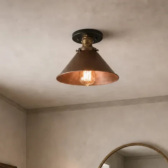 Ellis Industrial Cone Flush Mount Ceiling Light