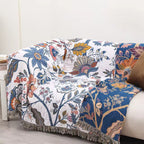 Boho Cotton Botanical Throw Blanket