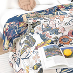 Boho Cotton Botanical Throw Blanket
