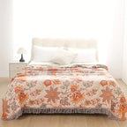 Boho Cotton Floral Throw Blanket