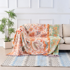 Boho Cotton Floral Throw Blanket
