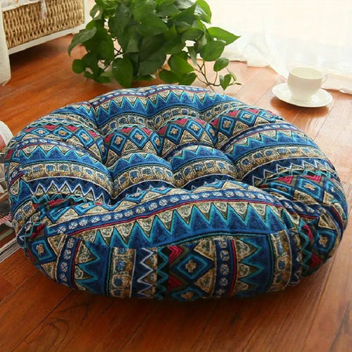 Boho Cotton Floral Tufted Floor Cushion – 45cm