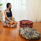 Boho Cotton Floral Tufted Floor Cushion – 45cm
