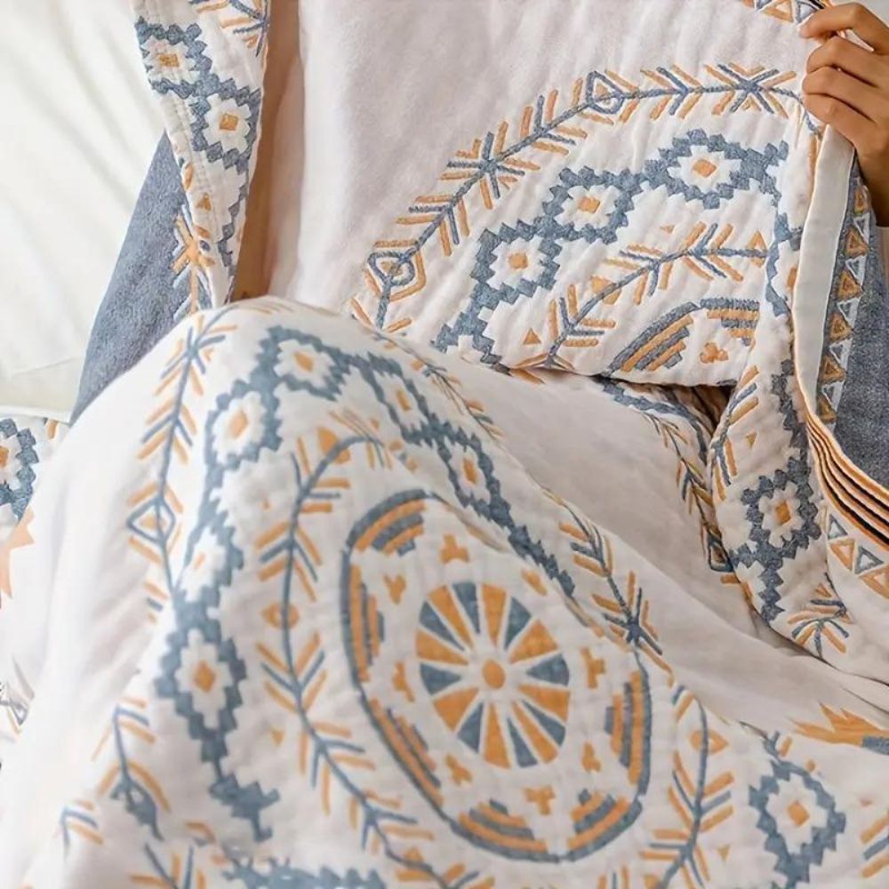 Boho Cotton Geometric Throw Blanket