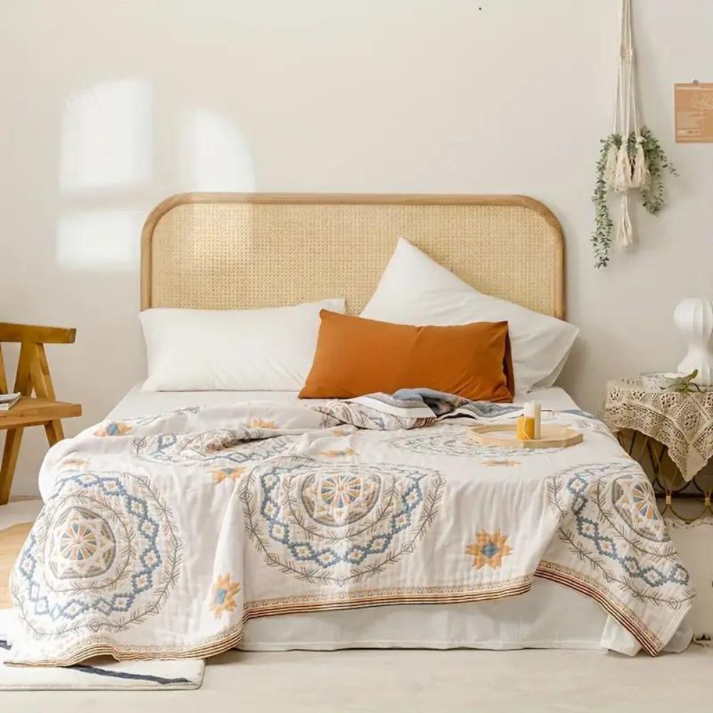 Boho Cotton Geometric Throw Blanket