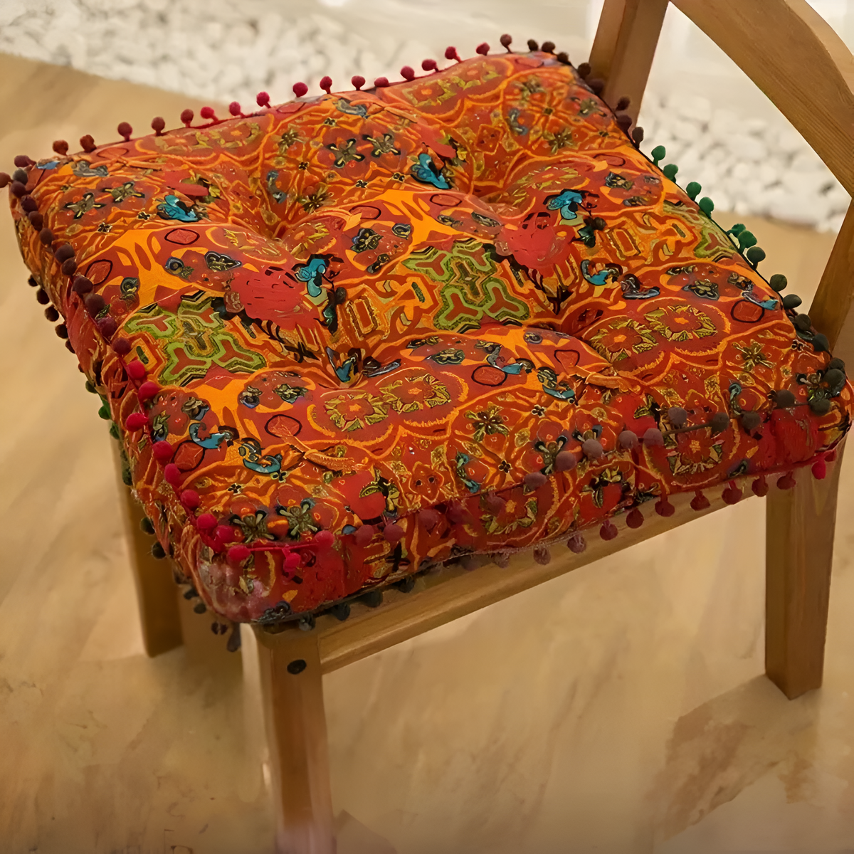 Boho Cotton Linen Geometric Floor Cushion
