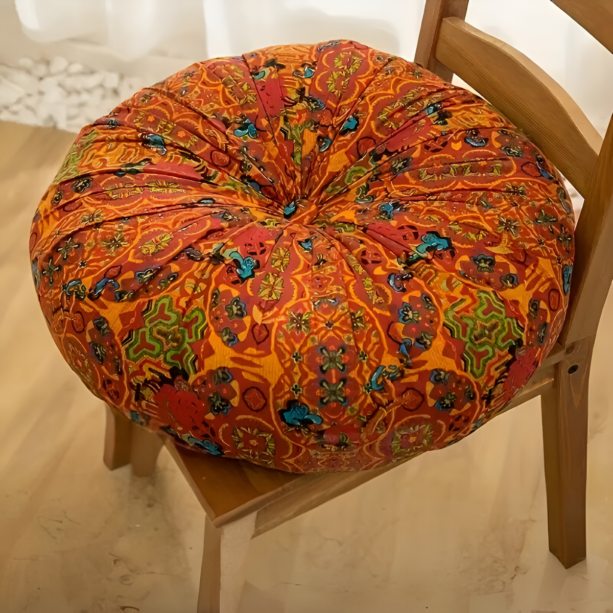 Boho Cotton Linen Geometric Floor Cushion