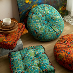 Boho Cotton Linen Geometric Floor Cushion