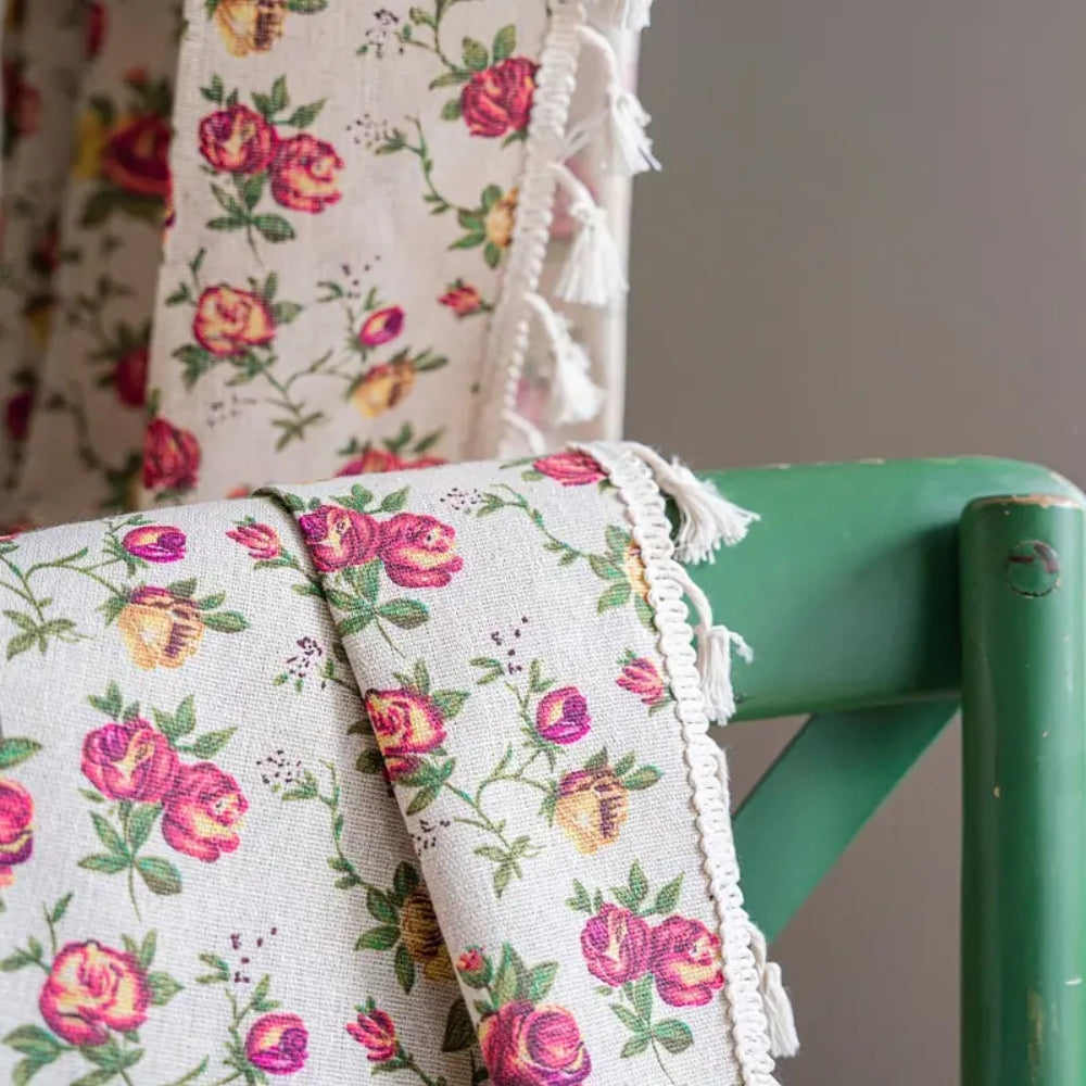Boho Floral Tassel Curtain - 1 Panel