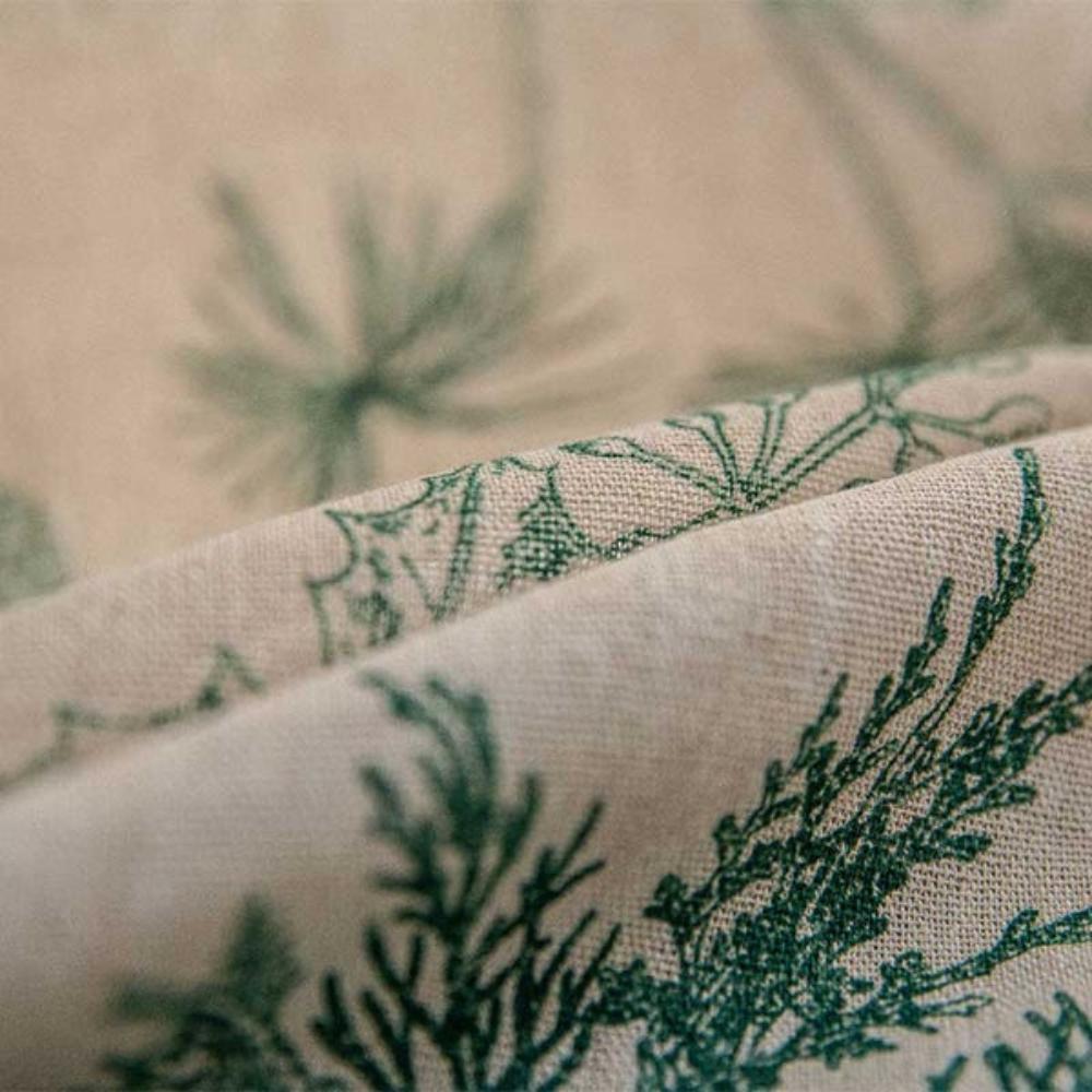 Boho Linen Botanical Bird Tassel Curtain – 1 Panel