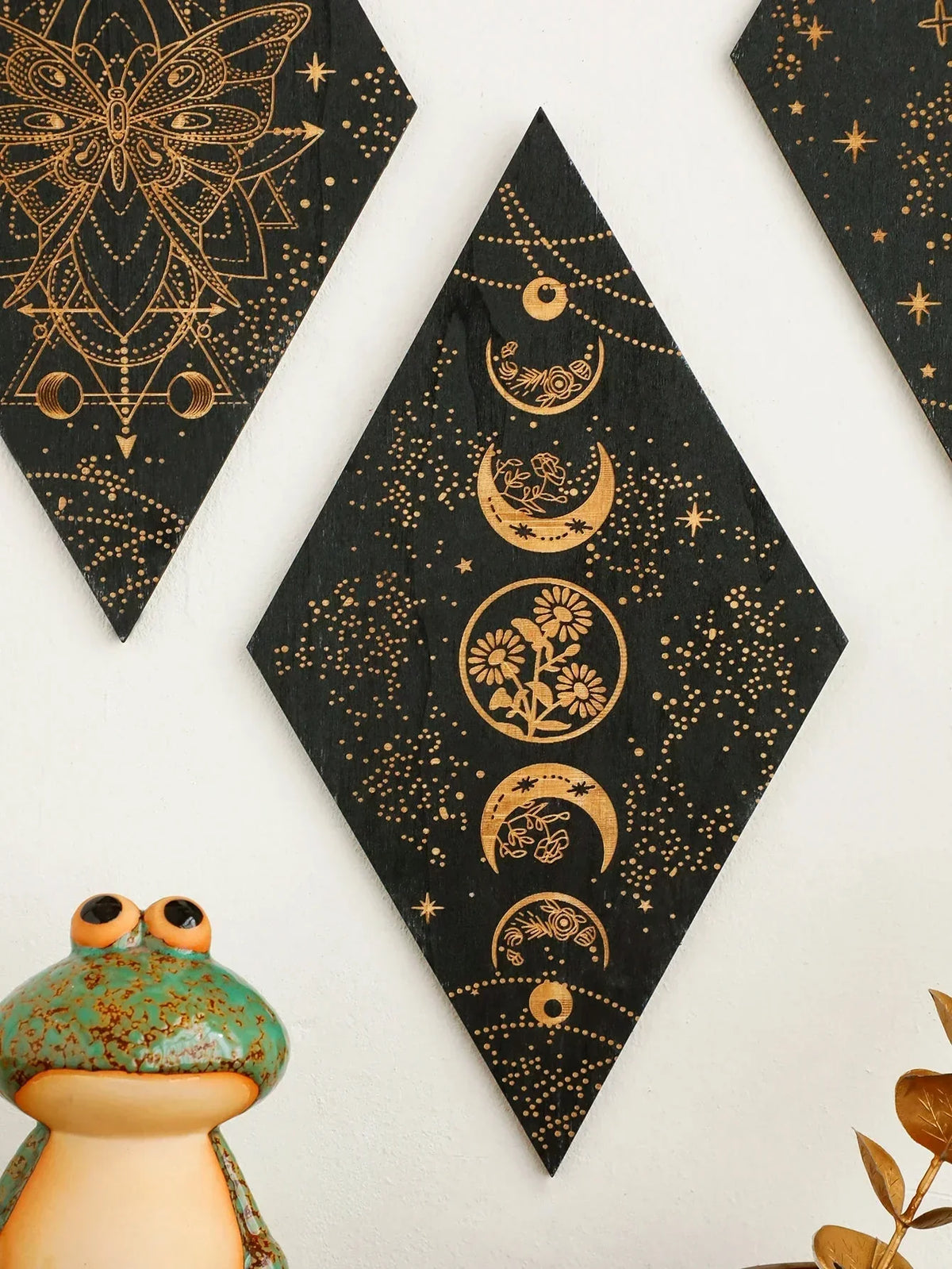 Boho Wood Moon Phase Decor Wall Hanging