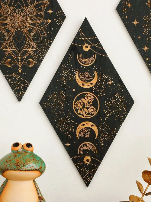 Boho Wood Moon Phase Decor Wall Hanging