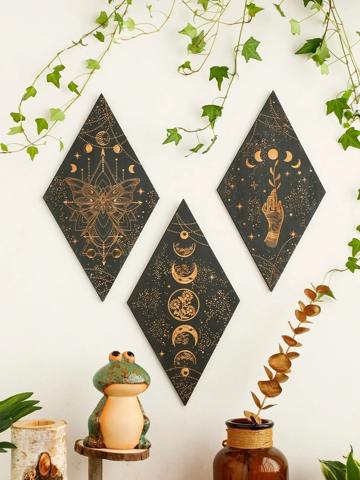 Boho Wood Moon Phase Decor Wall Hanging