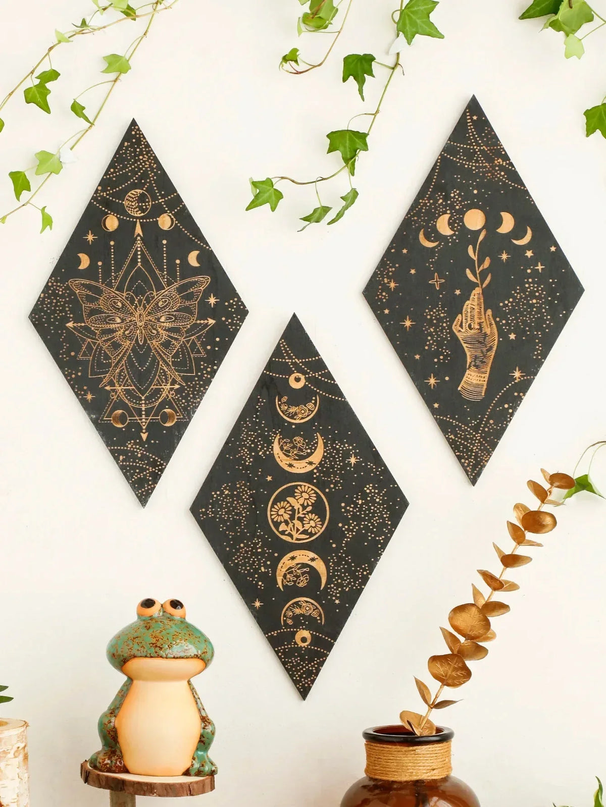 Boho Wood Moon Phase Decor Wall Hanging