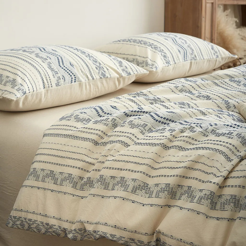 Boho Aztec Stripe Duvet Cover Cotton Bohemian Bedding